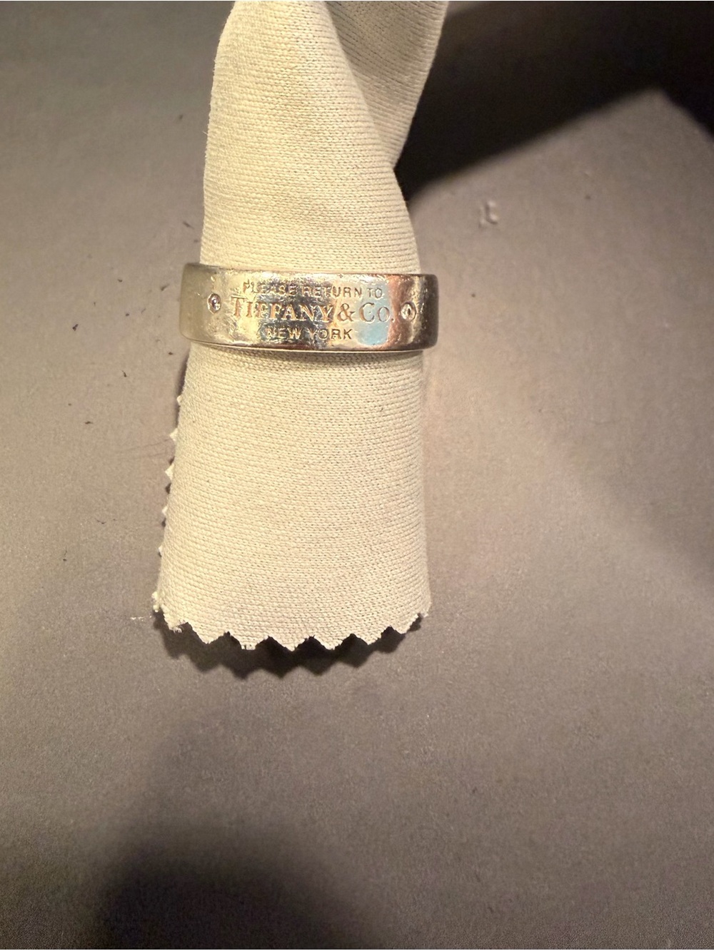 Tiffany & Co. Sterling Silver Engraved Band - Silver
